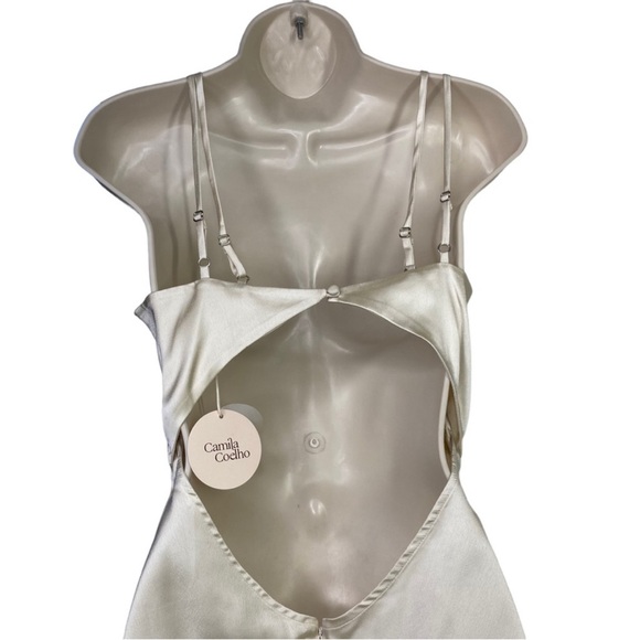 NWT REVOLVE x Camila Coelho Deanna Midi Dress In Champagne - Picture 8 of 10